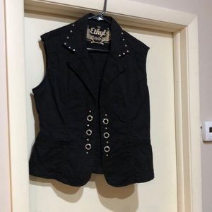 Ethyl Vintage denim black vest
